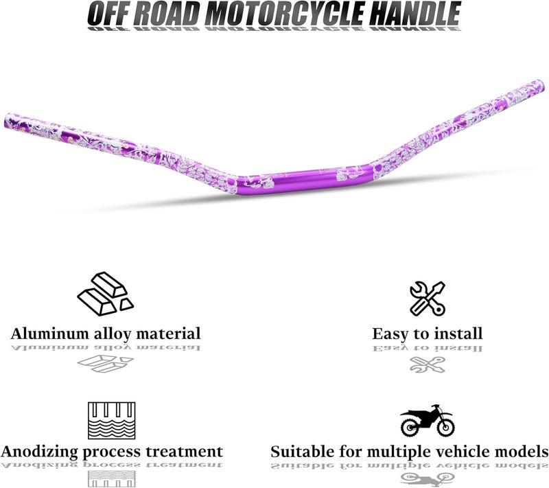 JXPANG Universal 28mm 1/1/8" Handle Bar For CRF KLX KX LTR TRX SX SXF EXC XCW Motocross Pit Dirt Bike Scooter ATV Quad Bike Grizzly Hawk 250 Bicycles (Purple) - Image 5